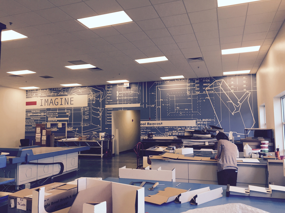 Commercial wallcovering installation in Phoenix office building